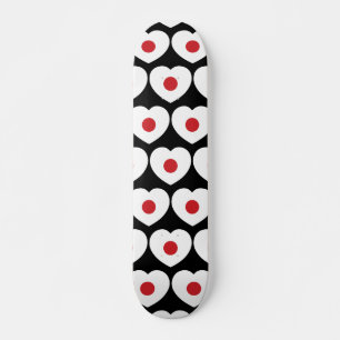 Skateboard Japon   Coeur du drapeau japonais