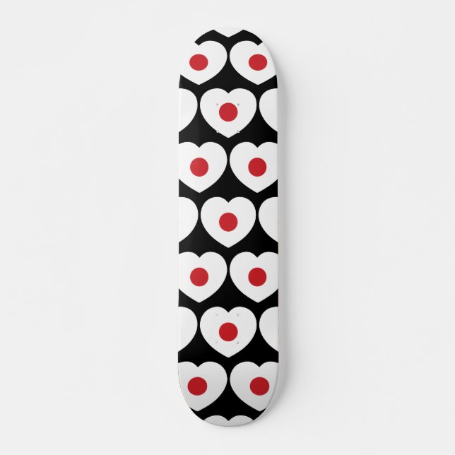 Skateboard Japon | Coeur du drapeau japonais (Devant)