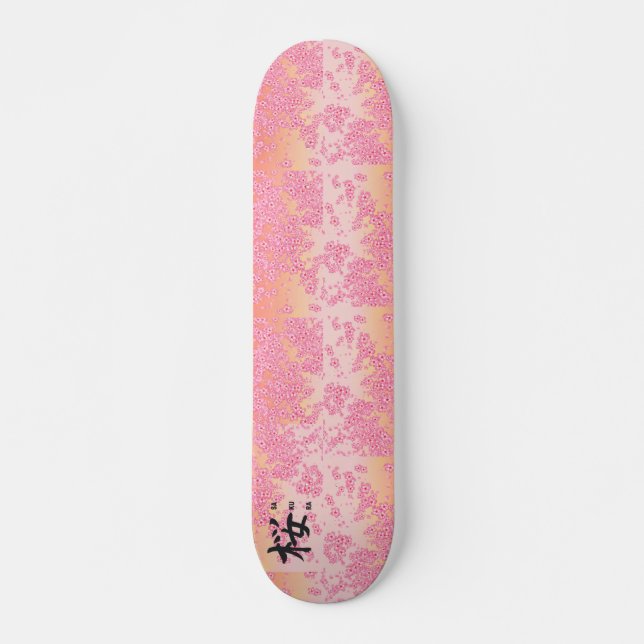 Skateboard Japonais Kanji Calligraphie Sakura (Devant)