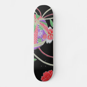 Skateboard Japonais KIMONO Textile, Floret Motif