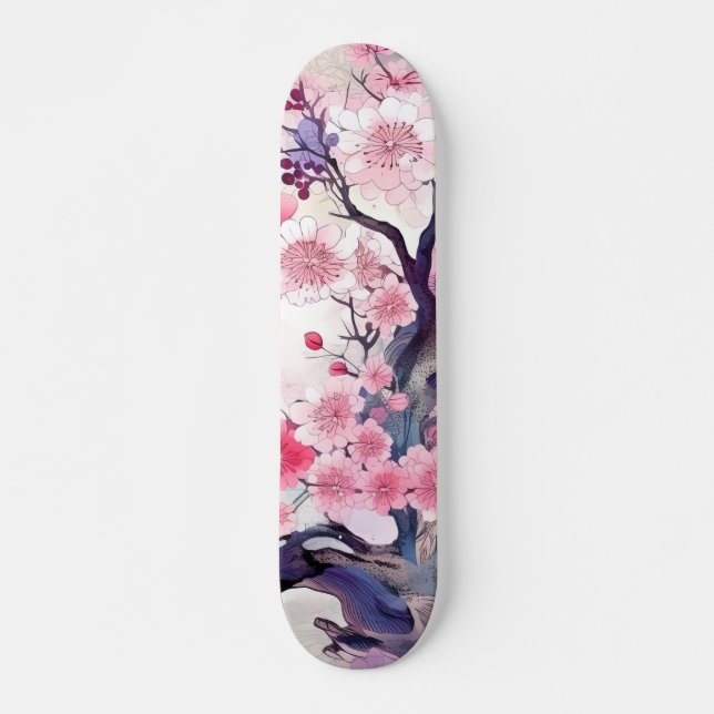Skateboard Japonaise Cerise Blossom (Devant)