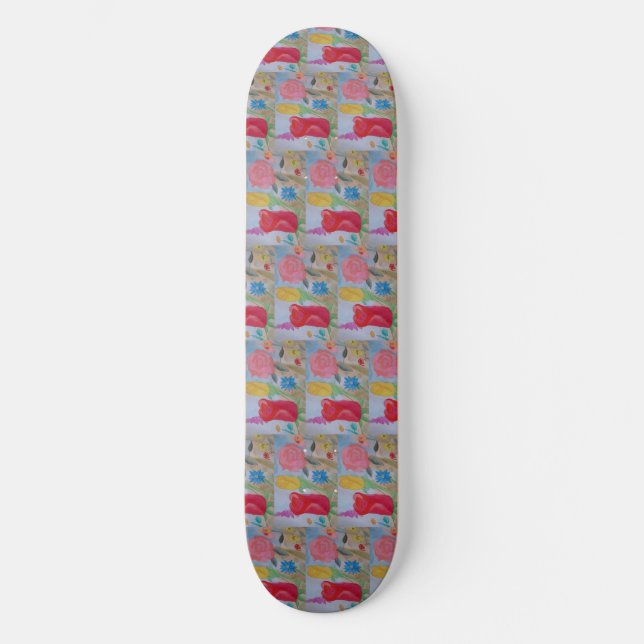 Skateboard Jardin de fleurs d'été Planche à roulettes (Recto)