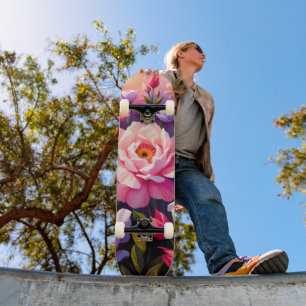 Skateboard Jardin de floraison rose du lever du soleil Zen de