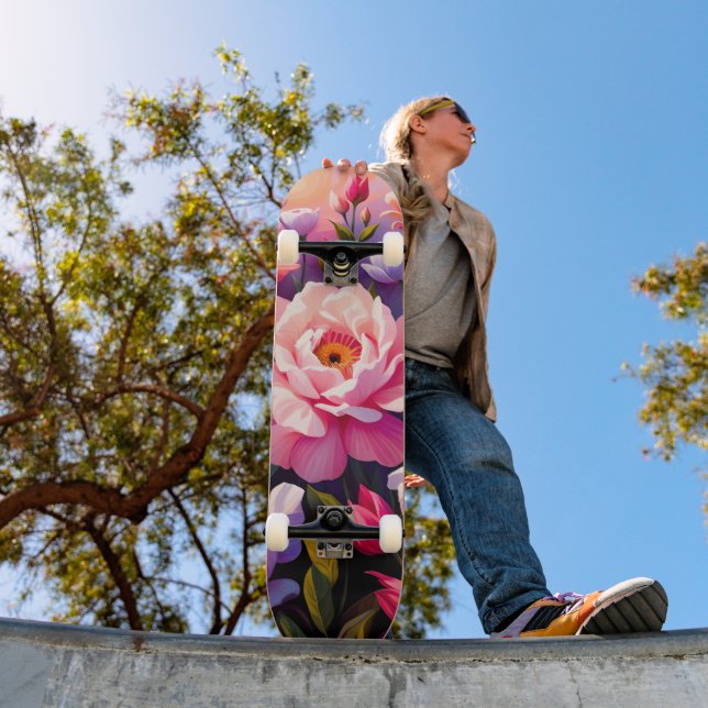 Skateboard Jardin de floraison rose du lever du soleil Zen de (Extérieur 1)