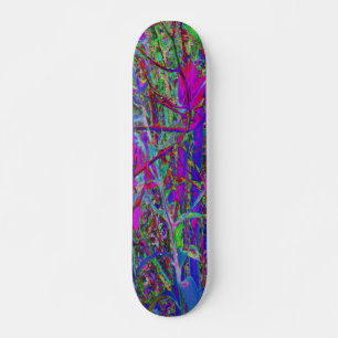 Skateboard Jardin de Lys aux Couleurs Arc-en-ciel Abstraites