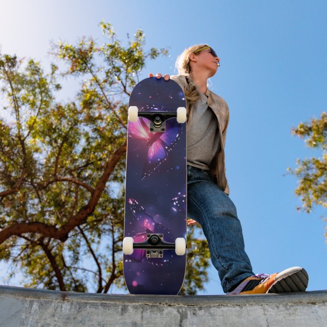 Skateboard Jardin de papillons nocturnes célestes (Extérieur 1)