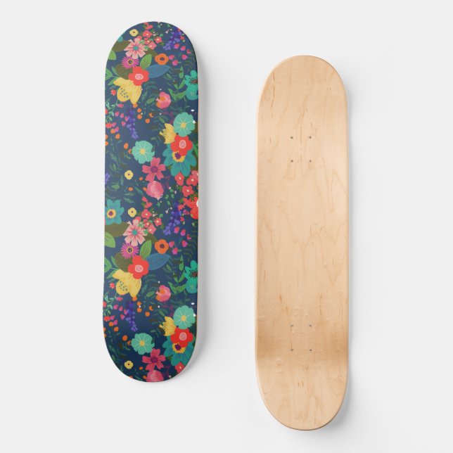 Skateboard Jardin en fleurs printanières (Recto)