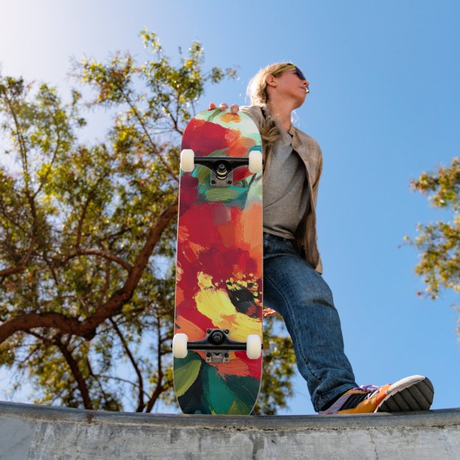 Skateboard Jardin floral flamboyant (Extérieur 1)