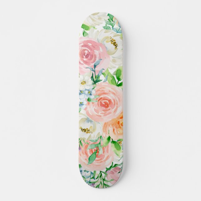 Skateboard Jardin romantique Pastel (Devant)