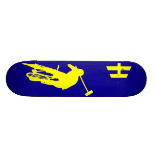 Skateboard Jaune bleu de "polo" de Hoodman