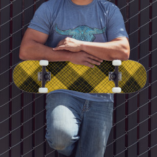 Skateboard Jaune Croix à carreaux noirs Buffalo Check