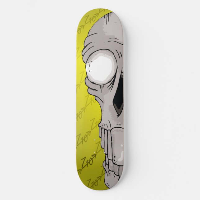 Skateboard Jaune de panneau du crâne Z10 (Recto)