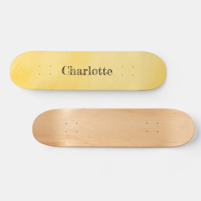 Skateboard Jaune rose ensoleillé (Horz)