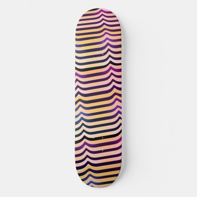 Skateboard Jazzy Black & White Trippy Op Art Stripey Motif (Recto)