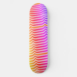 Skateboard Jazzy Trippy Psychedelic Tropical Stripey Motif
