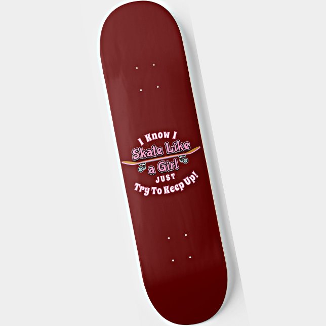 Skateboard Je Patine Comme Une Fille Essaie De Continuer À Fa (Créateur téléchargé)