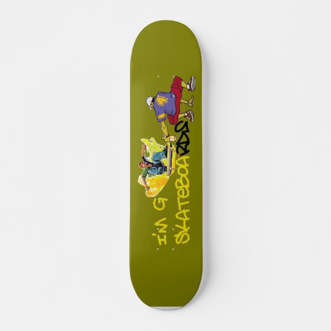 Skateboard Je suis G Skateboard-Graffiti - vert/jaune (Devant)