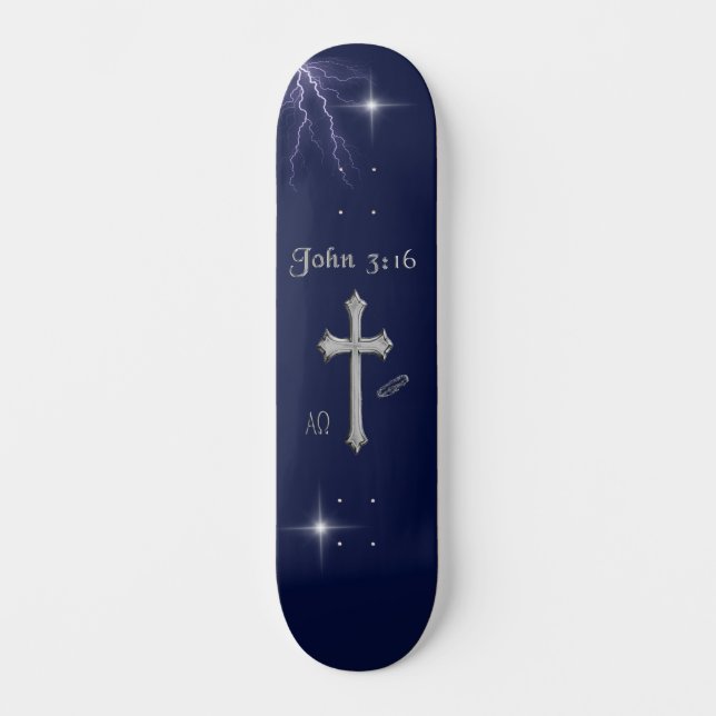 Skateboard Jean 3:16 verset de la Bible (Recto)