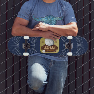 Skateboard Jesus Cures pilule comprimé Tin Christian Halo Cro