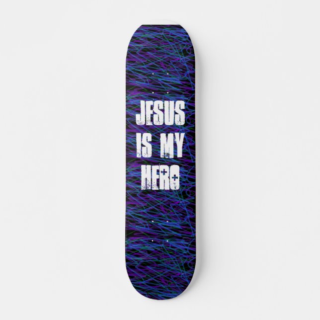 Skateboard JÉSUS EST MA planche à roulettes de HÉROS (Devant)