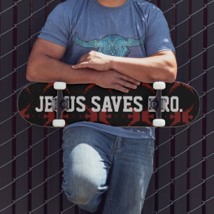 Skateboard Jésus Sauve Bro. Patinage de sang rouge Abstrait