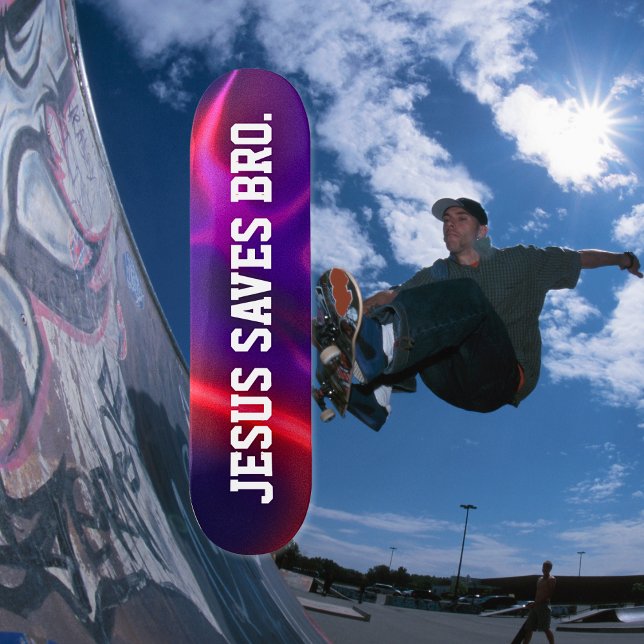 Skateboard Jésus Sauve Bro. Tableau rouge Abstrait (Créateur téléchargé)