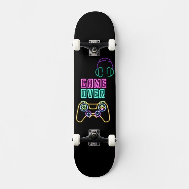 Skateboard Jeu vidéo du cool Neon. (Recto)