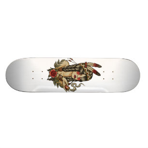 Skateboard Jeune femme de natif américain