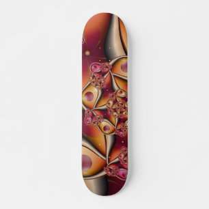 Skateboard Joie Colorée Abstrait Orange Rouge Fantaisie Fract
