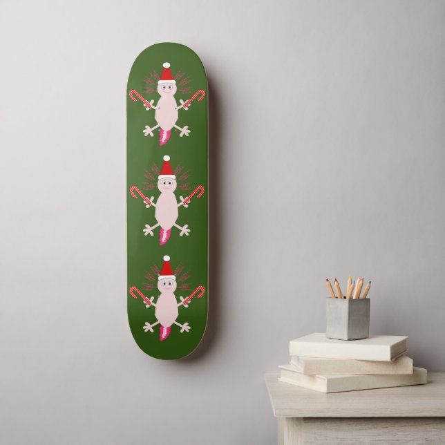 Skateboard Joli Axolotl de Noël (Art mural)