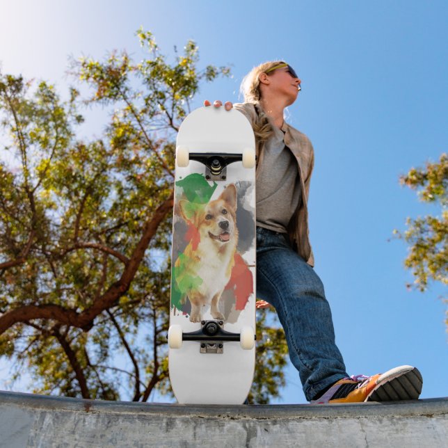 Skateboard Joli Corgi. (Extérieur 1)