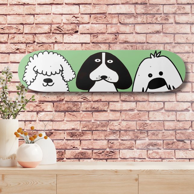 Skateboard Joli Dessin Cartoon Chien Jouant Conception Animau (Créateur téléchargé)