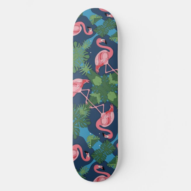 Skateboard Joli Flamant rose rose (Recto)