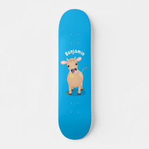 Skateboard Joli joli maillot de vache et dessin de fleurs