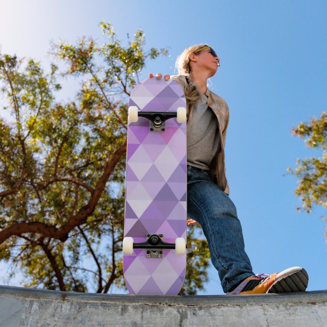 Skateboard Joli Lavender Motif de diamant géométrique (Extérieur 1)