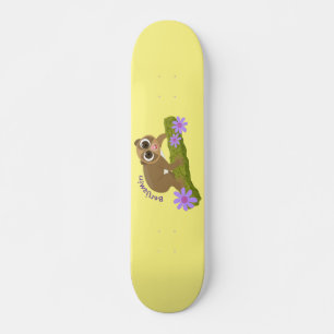 Skateboard Joli lenteur loris sur dessin de branche