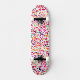 Skateboard Joli motif classique de fleurs colorées partout