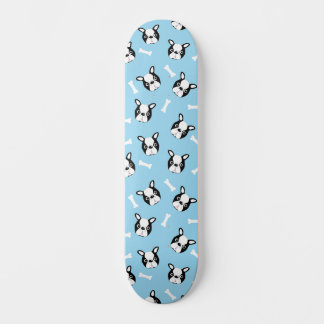Skateboard Joli motif de Bouldogue Français et os