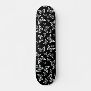 Skateboard Joli Motif Motif des papillons noir et blanc