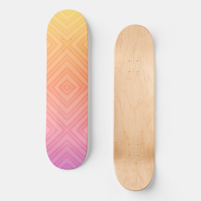 Skateboard Joli Pastel Hypnotique Diamant Moderne Pop Art (Recto)