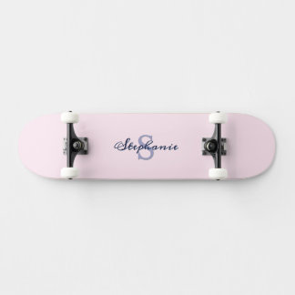 Skateboard Joli Pastel Rose Élégant Simple Mignonne Monogramm