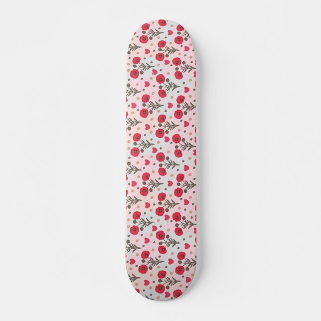 Skateboard Joli pavot sans couture motif (Devant)