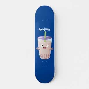 Skateboard Joli personnage de dessin animé boba thé bulle