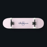 Skateboard Joli Rose Pastel Élégant Simple Mignon Monogrammé<br><div class="desc">Élevez vos randonnées en skateboard avec une perfection rose personnalisée. Ce deck joli est d'un rose pastel doux, un arrière-plan élégant pour un monogramme formé de votre initiale et de votre nom. Avec une élégance rafraîchissante, ce skateboard fait un cadeau personnalisé mignon et un accessoire amusant pour compléter votre style....</div>
