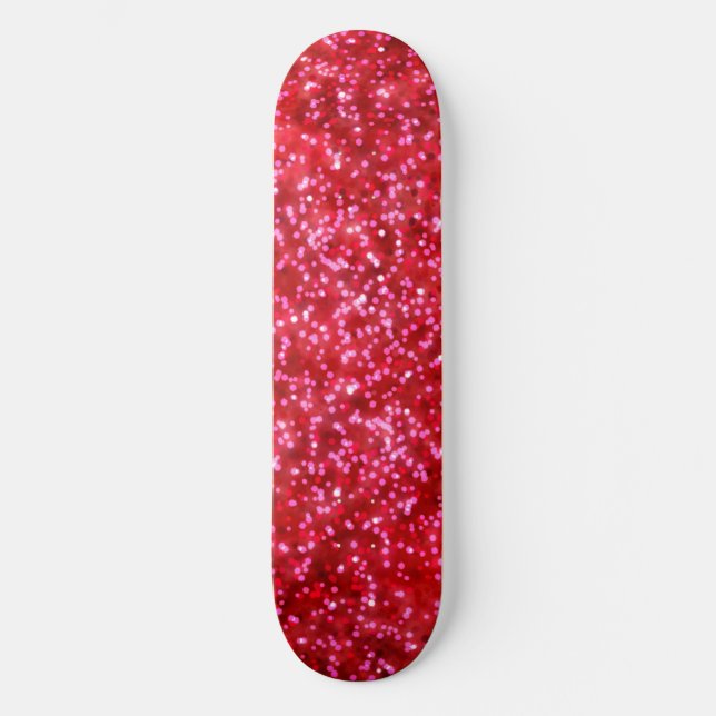 Skateboard Jolie conception de Parties scintillant Rouge Faux (Recto)