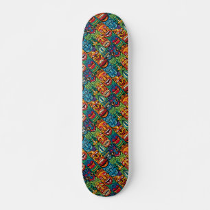 Skateboard Jolie couleur moderne Tropical Tiki Visages
