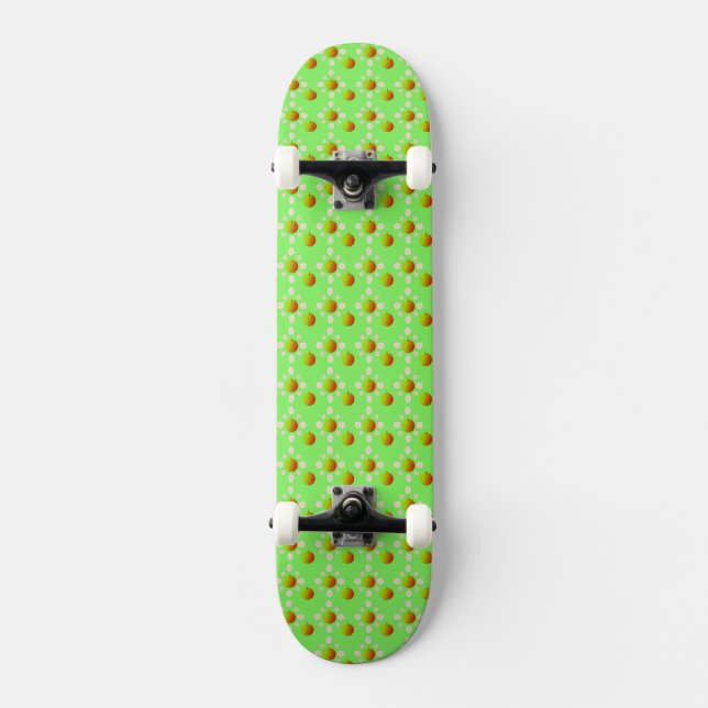 Skateboard Jolie fleur de pomme printanière et pomme à motifs (Recto)