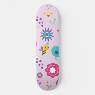 Skateboard Jolie Rétro Y2K Oiseaux et Abeilles Esthétique Lud