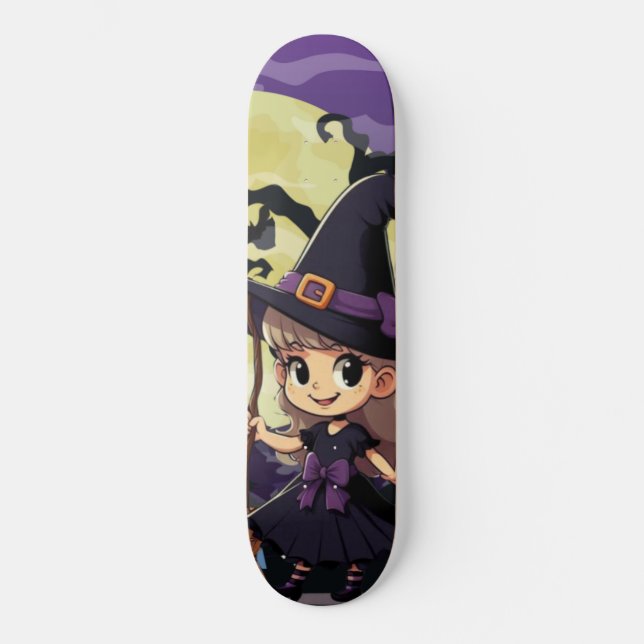Skateboard Jolie Sorcière d'Halloween Anime (Recto)