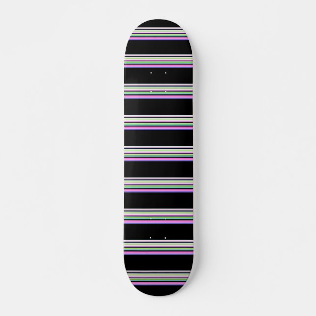 Skateboard Jolies bandes néon colorées (Devant)